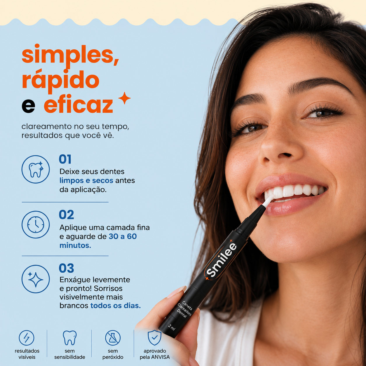 Caneta Clareadora Dental Smilee