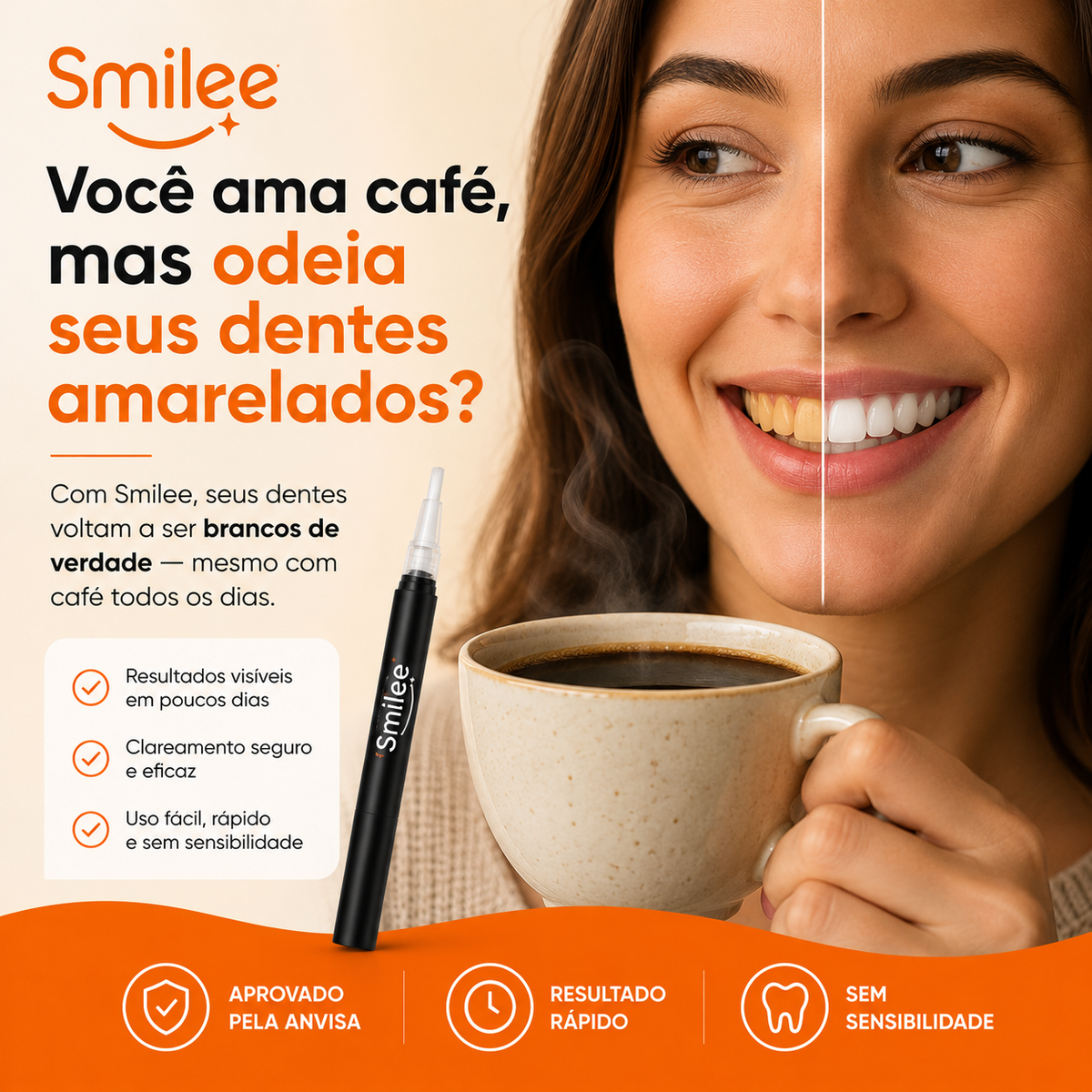 Caneta Clareadora Dental Smilee
